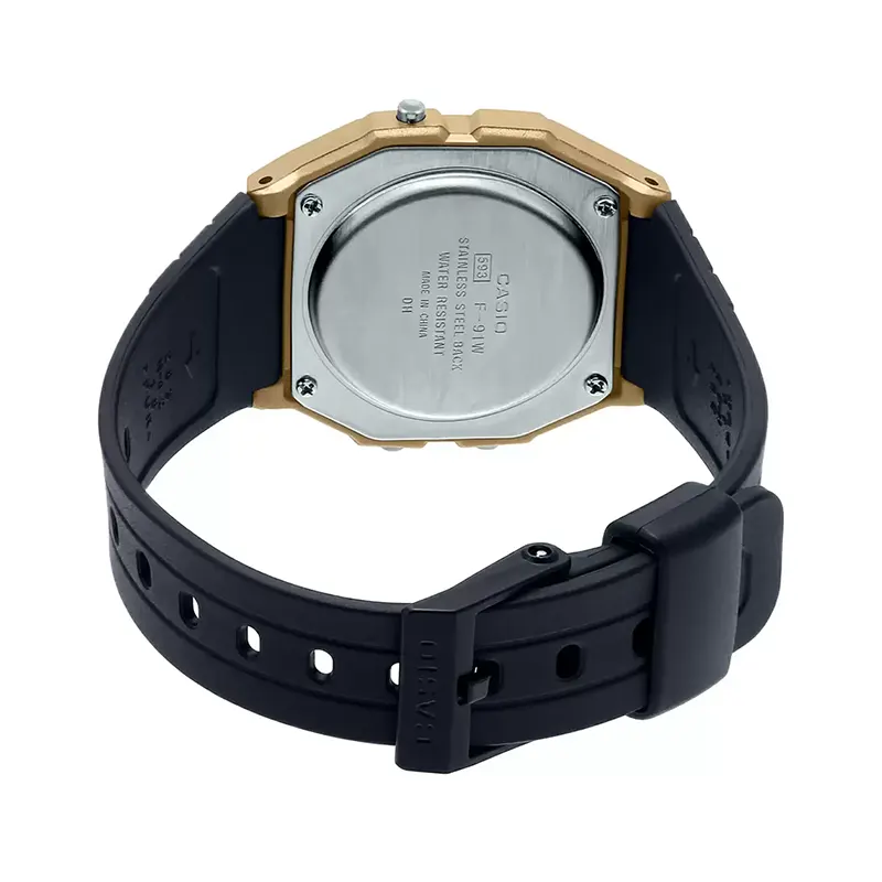 Casio Youth Digital Black Dial Casual Men's Watch-  F-91WM-9ADF